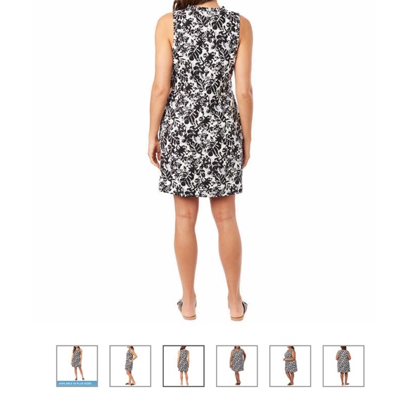 Briggs’ Ladies Ruffle Black & White V-Neck Linen Blend Dress Size Large - Picture 4 of 6